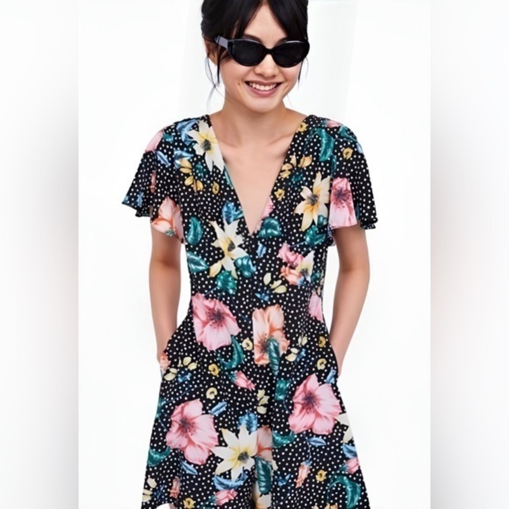 Zara Floral Polka Dot Romper.